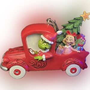 Jim Shore Red Holiday Toy Truck with Grinch and Cindy Lou Who Christmas Ornament